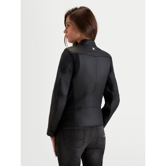 Blouson moto cuir femme Alpinestars Stella Maver-X - Noir