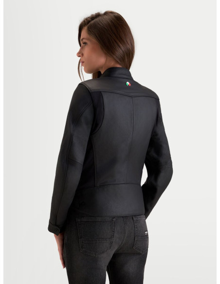 Blouson moto cuir femme Alpinestars Stella Maver-X - Noir