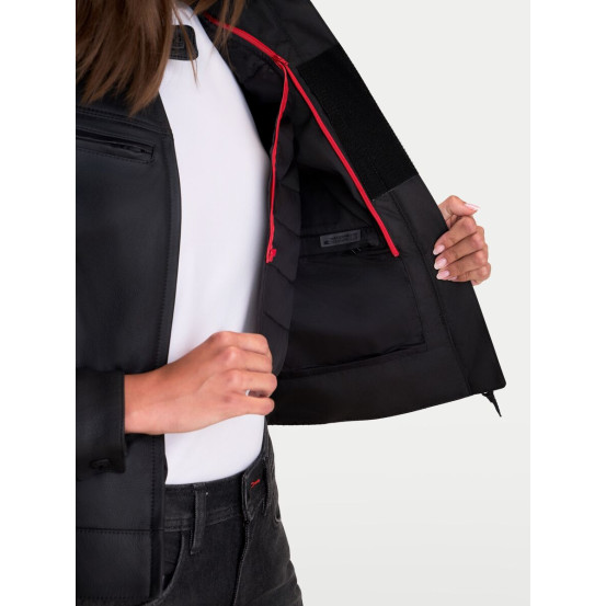 Blouson moto cuir femme Alpinestars Stella Maver-X - Noir