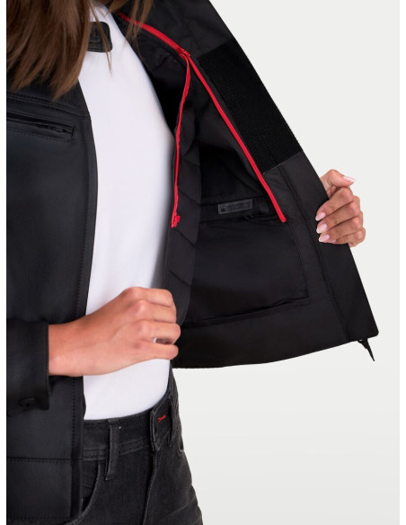 Blouson moto cuir femme Alpinestars Stella Maver-X - Noir