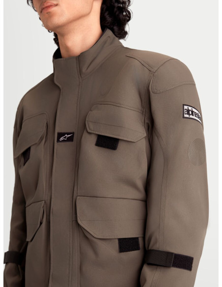 Veste moto Alpinestars Altan Drystar - Marron noisette Noir