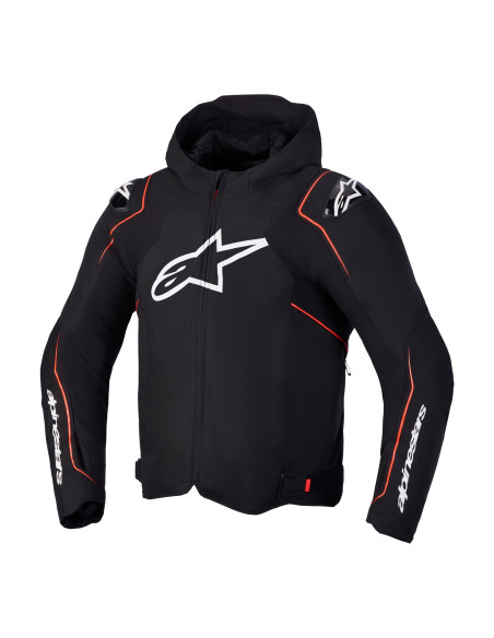 Veste moto Alpinestars Zaca V2 Waterproof - Noir Rouge fluo