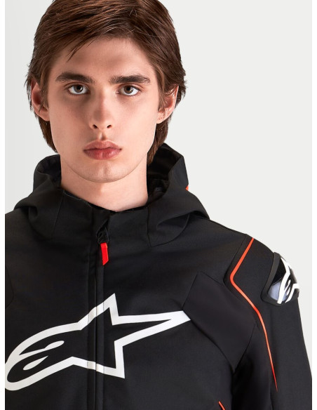 Veste moto Alpinestars Zaca V2 Waterproof - Noir Rouge fluo