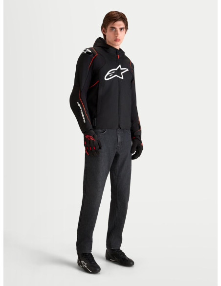 Veste moto Alpinestars Zaca V2 Waterproof - Noir Rouge fluo