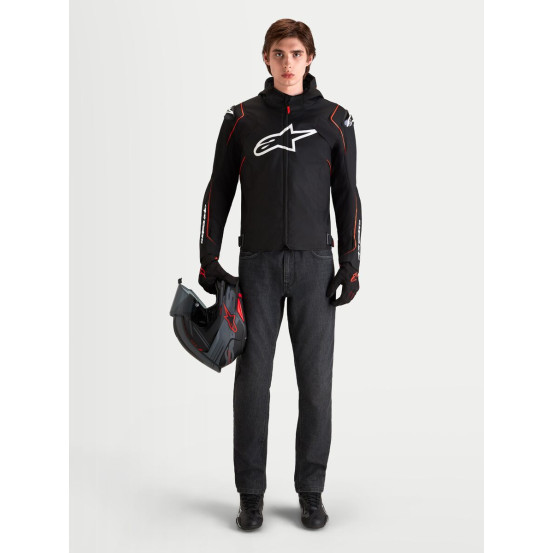 Veste moto Alpinestars Zaca V2 Waterproof - Noir Rouge fluo