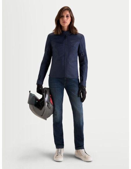 Veste moto femme Alpinestars Stella C-1 Waterproof - Bleu indigo