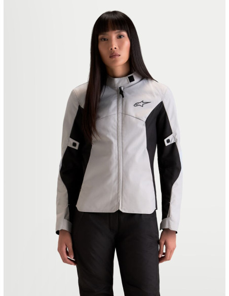 Veste moto femme Alpinestars Stella C-1 Waterproof - Gris glacé Noir