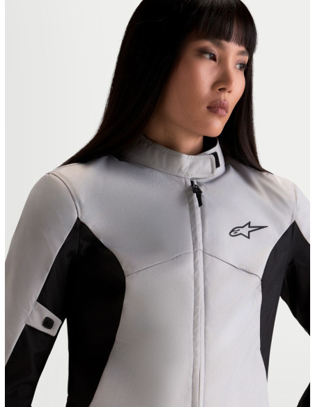 Veste moto femme Alpinestars Stella C-1 Waterproof - Gris glacé Noir
