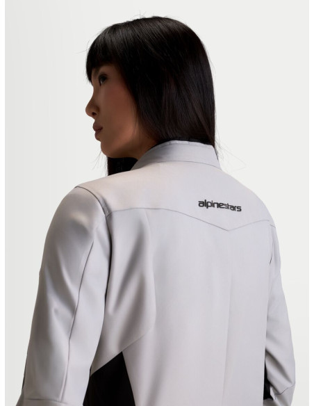 Veste moto femme Alpinestars Stella C-1 Waterproof - Gris glacé Noir