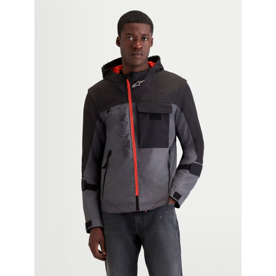 Parka moto Alpinestars Morfex Waterproof - Gris lunaire Noir