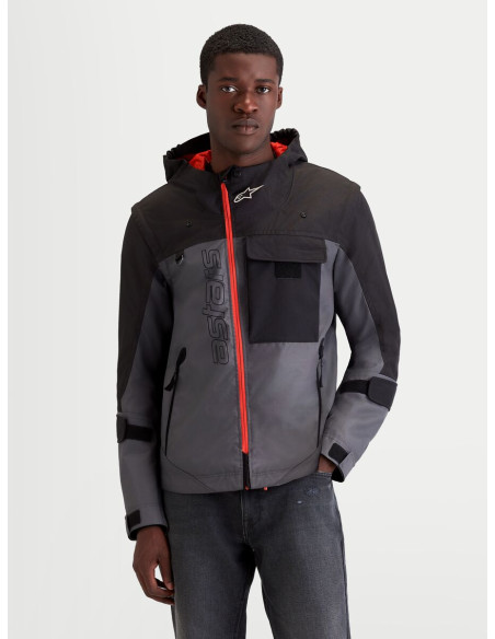Parka moto Alpinestars Morfex Waterproof - Gris lunaire Noir
