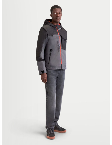 Parka moto Alpinestars Morfex Waterproof - Gris lunaire Noir