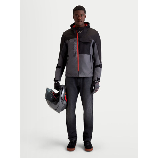 Parka moto Alpinestars Morfex Waterproof - Gris lunaire Noir