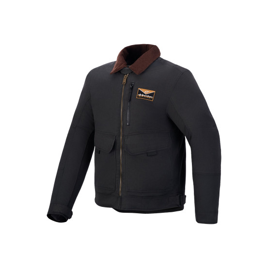 Veste moto Alpinestars Mustang Waterproof - Gris anthracite Marron foncé