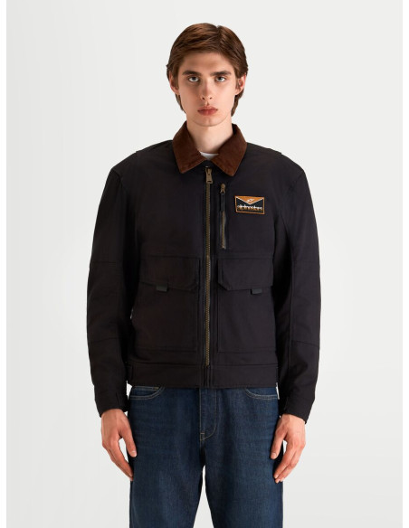 Veste moto Alpinestars Mustang Waterproof - Gris anthracite Marron foncé