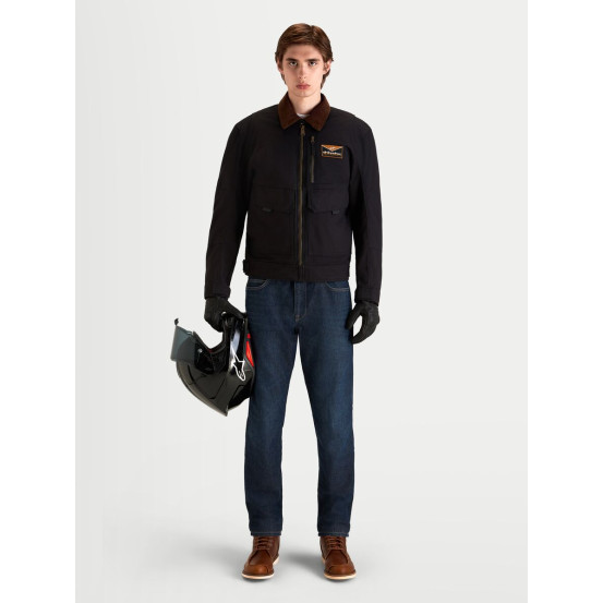 Veste moto Alpinestars Mustang Waterproof - Gris anthracite Marron foncé