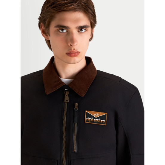 Veste moto Alpinestars Mustang Waterproof - Gris anthracite Marron foncé
