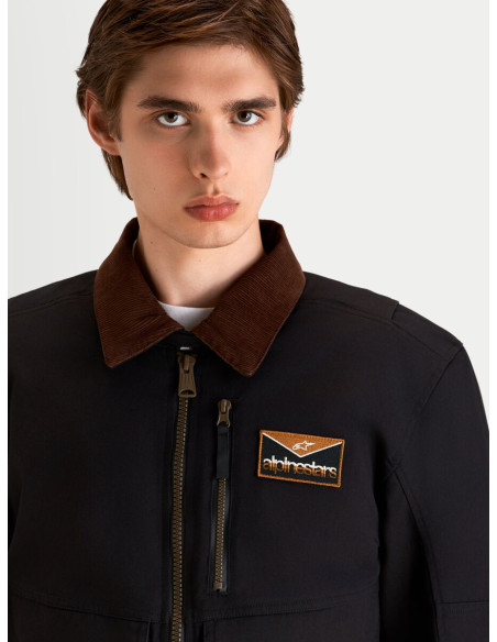Veste moto Alpinestars Mustang Waterproof - Gris anthracite Marron foncé