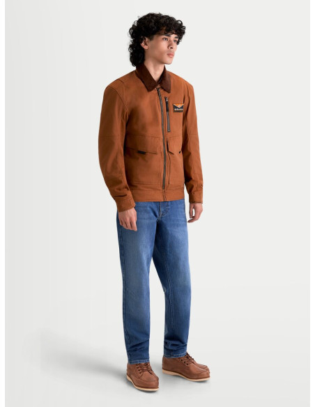Veste moto Alpinestars Mustang Waterproof - Marron rouille Marron foncé