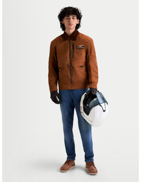Veste moto Alpinestars Mustang Waterproof - Marron rouille Marron foncé