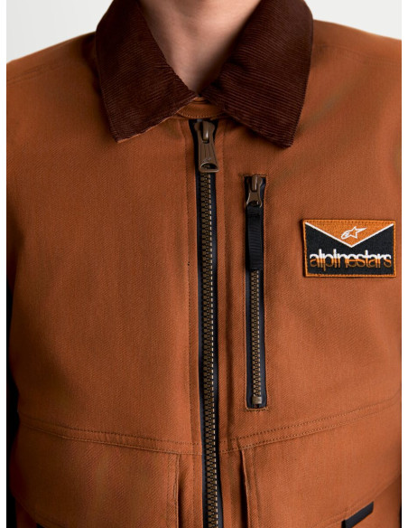 Veste moto Alpinestars Mustang Waterproof - Marron rouille Marron foncé
