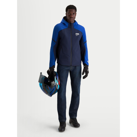 Veste moto Alpinestars Aeroshell WP - Bleu marine Bleu vif