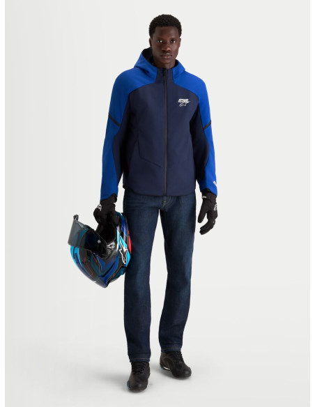 Veste moto Alpinestars Aeroshell WP - Bleu marine Bleu vif