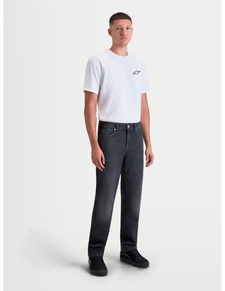 Jean moto Alpinestars Flex AST-8 coupe courte - Noir délavé