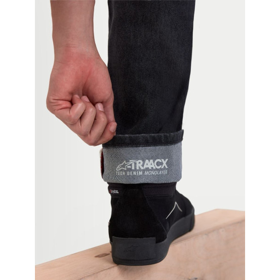Jean moto Alpinestars Flex AST-8 coupe courte - Noir délavé