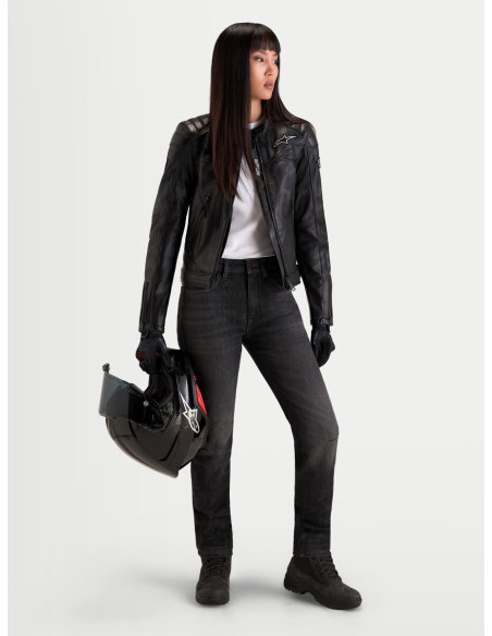 Jean moto femme Alpinestars Stella Flex AST-7 - Noir délavé