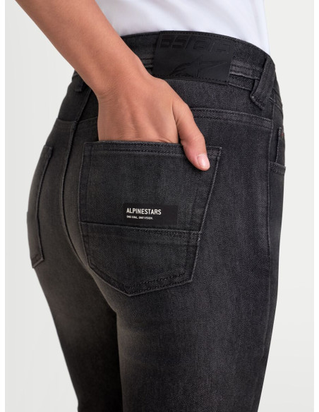 Jean moto femme Alpinestars Stella Flex AST-7 - Noir délavé