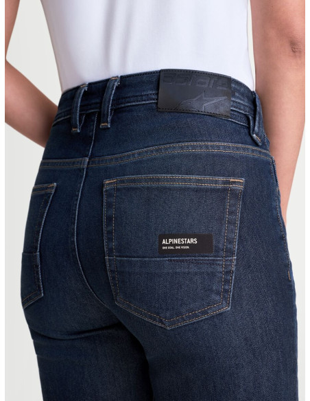 Jean moto femme Alpinestars Stella Flex AST-7 - Bleu foncé