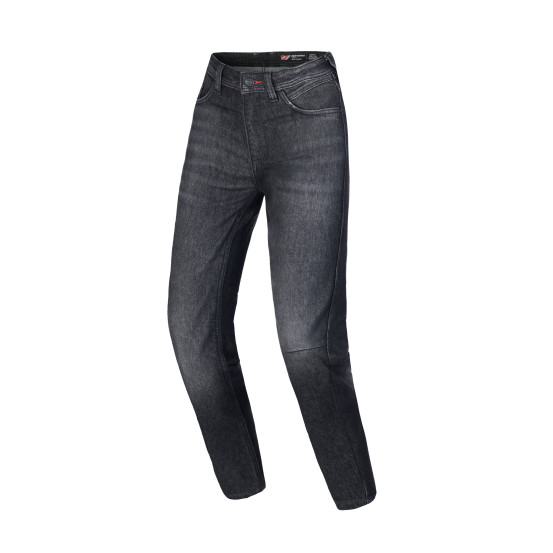 Jean moto femme Alpinestars Stella Flex AST-7 coupe courte - Noir délavé