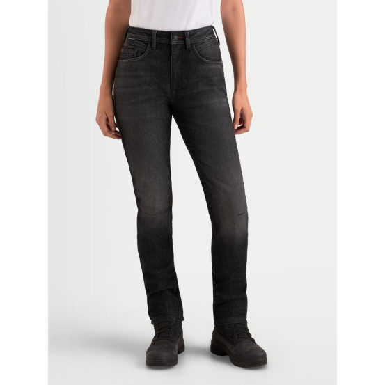 Jean moto femme Alpinestars Stella Flex AST-7 coupe courte - Noir délavé