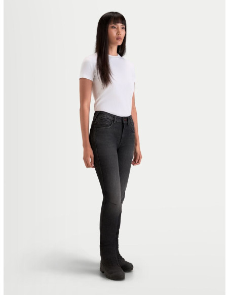 Jean moto femme Alpinestars Stella Flex AST-7 coupe courte - Noir délavé