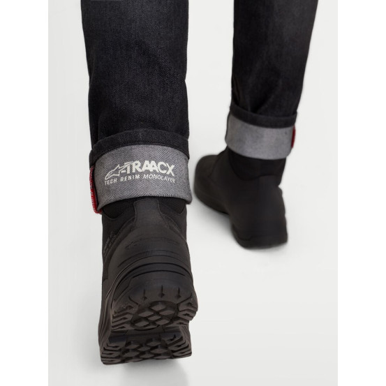 Jean moto femme Alpinestars Stella Flex AST-7 coupe courte - Noir délavé