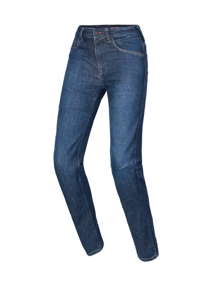 Jean moto femme Alpinestars Stella Flex AST-7 coupe courte - Bleu foncé
