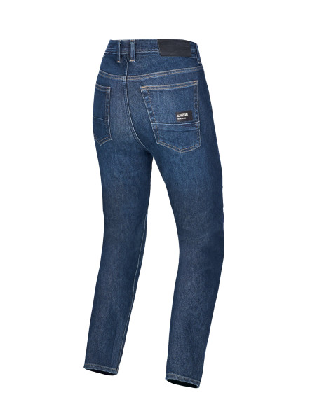 Jean moto femme Alpinestars Stella Flex AST-7 coupe courte - Bleu foncé