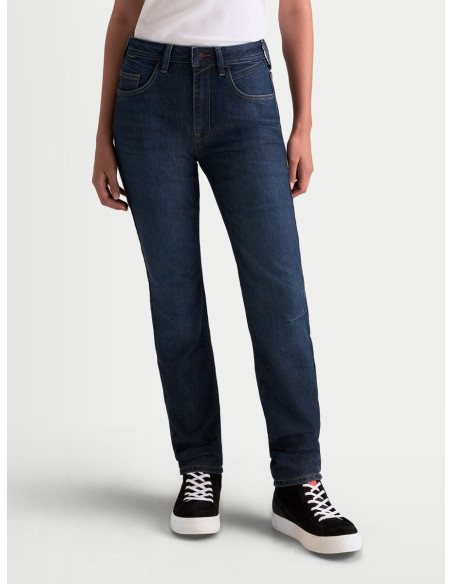 Jean moto femme Alpinestars Stella Flex AST-7 coupe courte - Bleu foncé