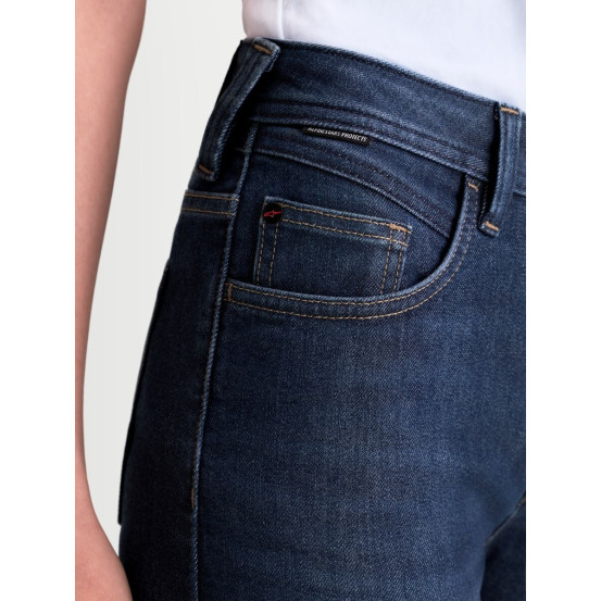 Jean moto femme Alpinestars Stella Flex AST-7 coupe courte - Bleu foncé
