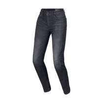 Jean moto femme Alpinestars Stella Flex AST-5 coupe courte - Noir délavé