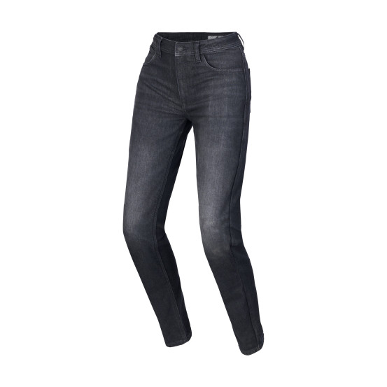 Jean moto femme Alpinestars Stella Flex AST-5 coupe courte - Noir délavé