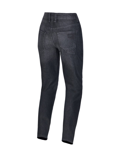 Jean moto femme Alpinestars Stella Flex AST-5 coupe courte - Noir délavé