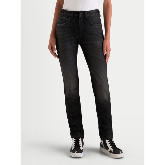 Jean moto femme Alpinestars Stella Flex AST-5 coupe courte - Noir délavé