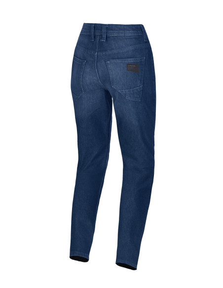 Jean moto femme Alpinestars Stella Flex AST-5 coupe courte - Bleu indigo délavé