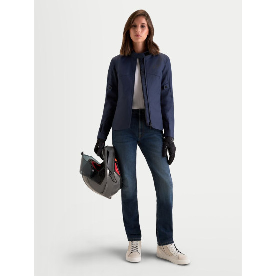 Jean moto femme Alpinestars Stella Flex AST-5 coupe courte - Bleu indigo délavé