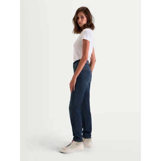 Jean moto femme Alpinestars Stella Flex AST-5 coupe courte - Bleu indigo délavé