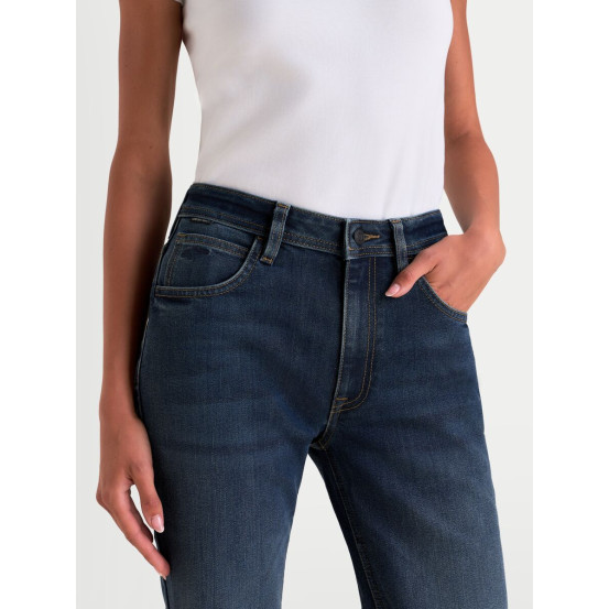 Jean moto femme Alpinestars Stella Flex AST-5 coupe courte - Bleu indigo délavé