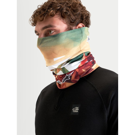 Tour de cou moto Alpinestars Buff Peaks PrimaLoft - Marron