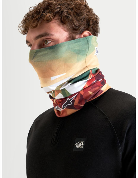 Tour de cou moto Alpinestars Buff Peaks PrimaLoft - Marron